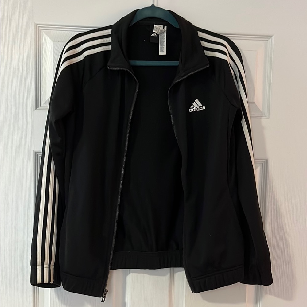 Adidas Black Jacket with White Accents